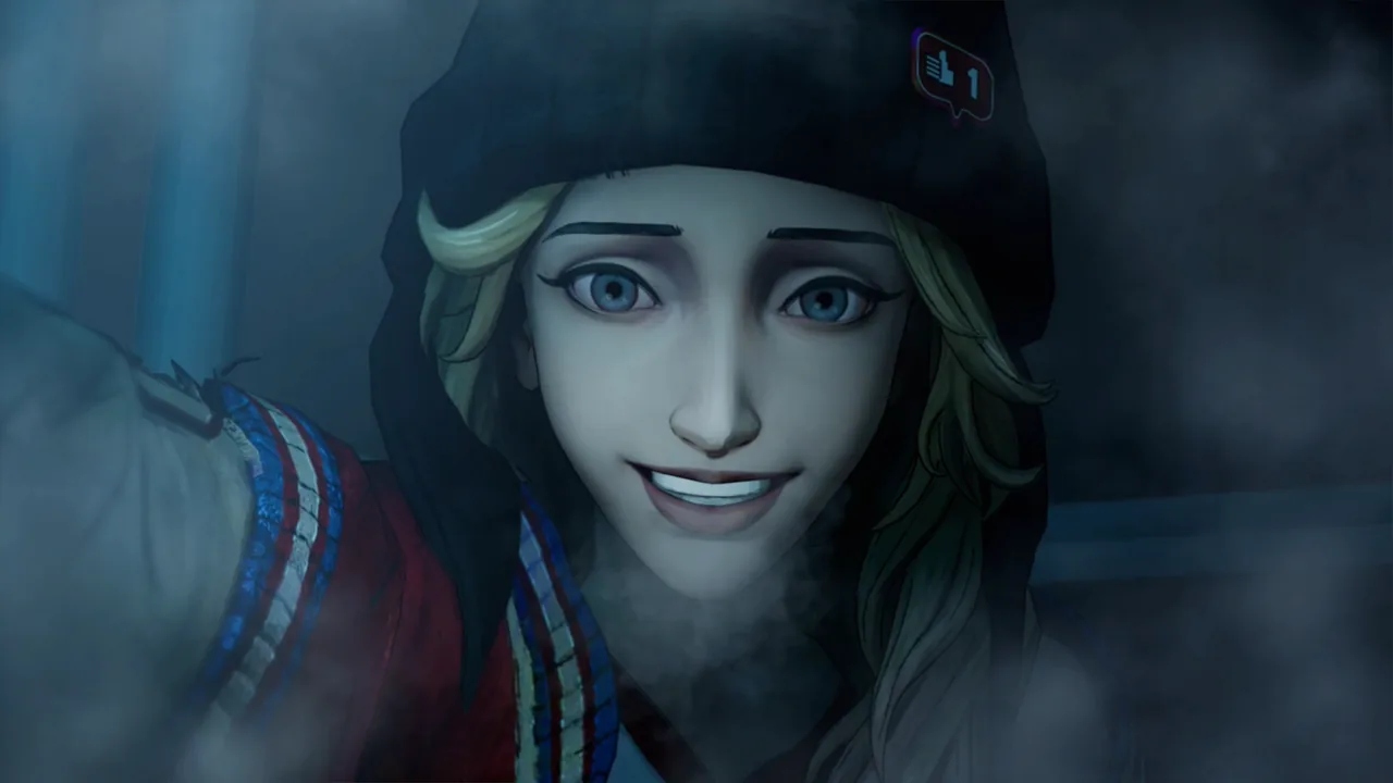 Julia, the frozen human woman from Stupid Never Dies, shown in a cryogenic chamber at the start of the game, the emotional anchor of Davy's run.